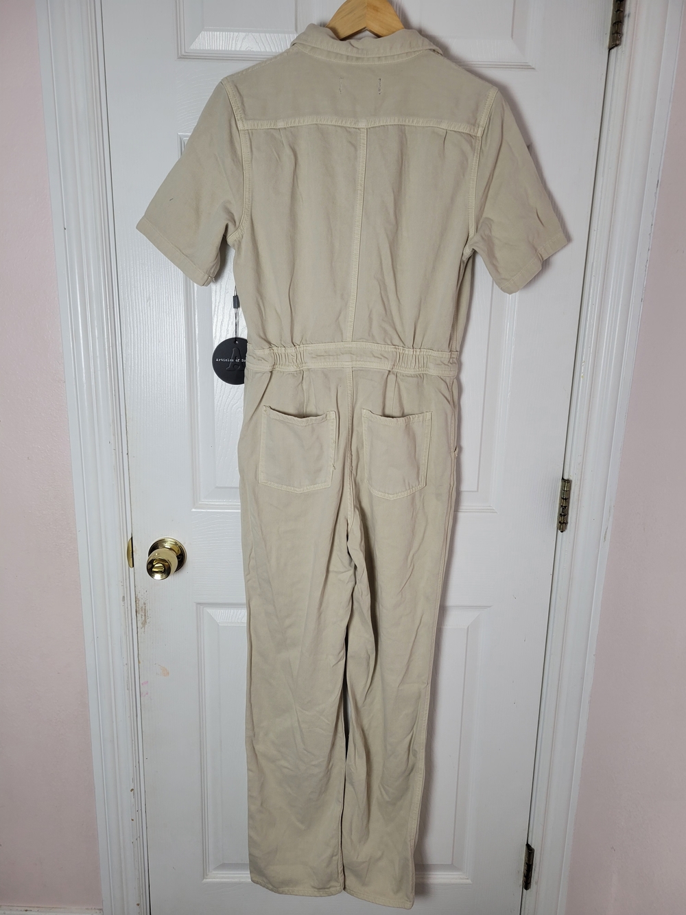 NWT Articles of Society Beige Utility Short Sleeve Jumpsuit Size M - Picture 4 of 13
